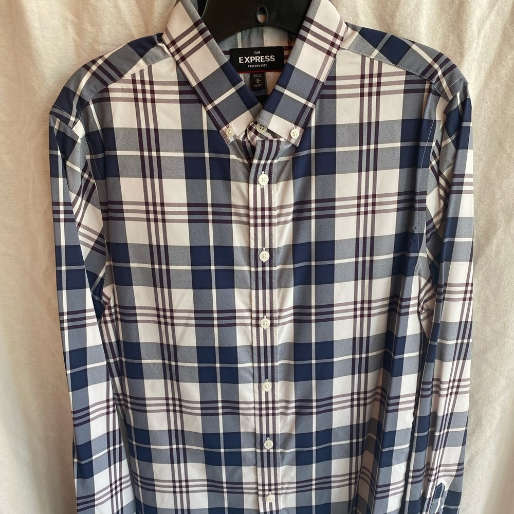 Men’s Medium Performance Slim Pattern Dress Shirt